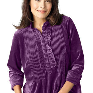 Women Within Plum Color Velour Top
